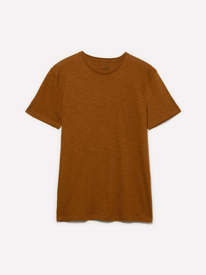 Terracotta slim fit short sleeve t-shirt - men's short sleeve t-shirts - Burnt | Sisley image number 5